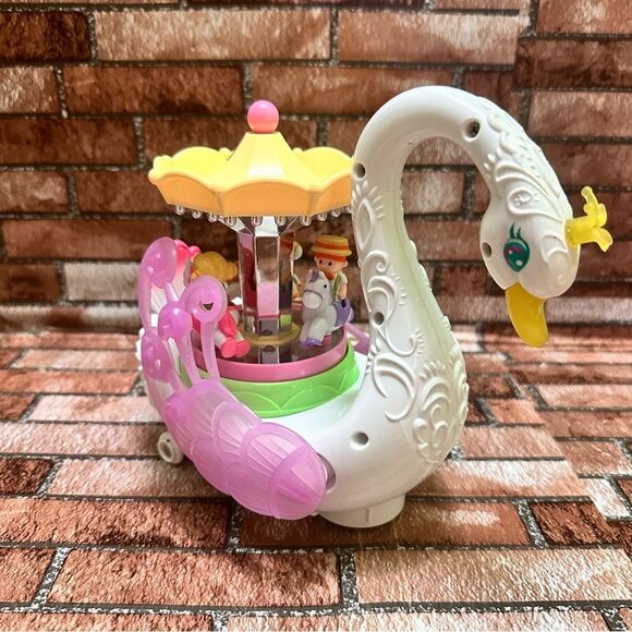 Swan Carousel Toy with Pink and Yellow Accents - Picture 2 of 8
